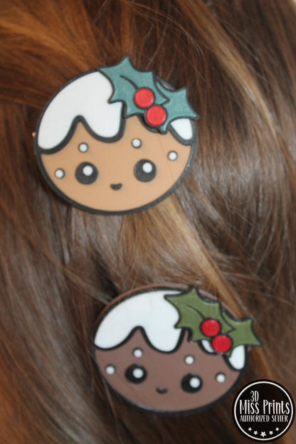 Niedlicher Weihnachtspudding-Haarclip – Süßer Festtagszauber für dein Haar 3D Miss Prints