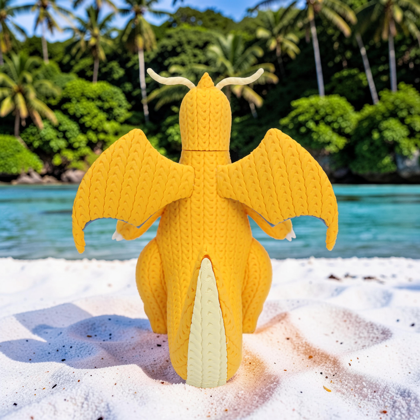 Sanfter Himmelsdrache im Stricklook – Gemütliche Sammlerfigur mit Charme Whale 3D Studio