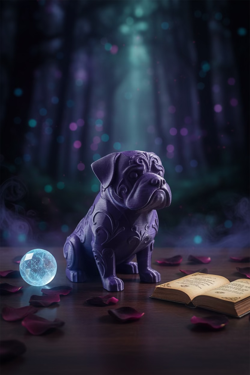 Rottweiler-Ornament, schwarzes Design, sitzend, seitliche Ansicht