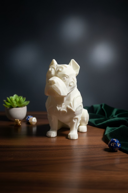 Dekofigur Deutsche Dogge in Creme/Beige, dekorative Prägung, Blick zur Seite