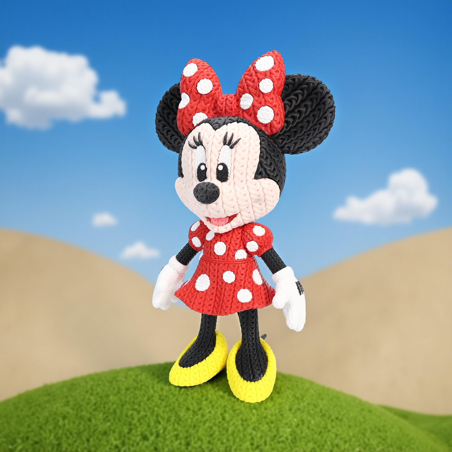 Knitted Classic Bow Mouse – Eleganter Cartoon-Charakter im cozy Stricklook Whale 3D Studio Whale 3D Studio