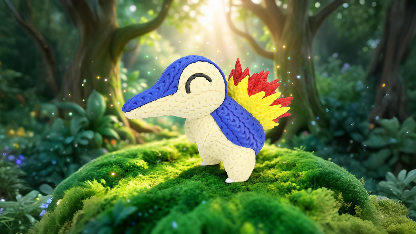 Knitted Fire Creature – Cozy Sammlerfigur im Stricklook Whale 3D Studio