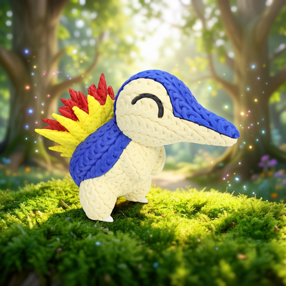 Knitted Fire Creature – Cozy Sammlerfigur im Stricklook Whale 3D Studio
