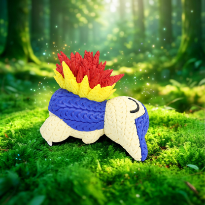 Knitted Fire Creature – Cozy Sammlerfigur im Stricklook Whale 3D Studio