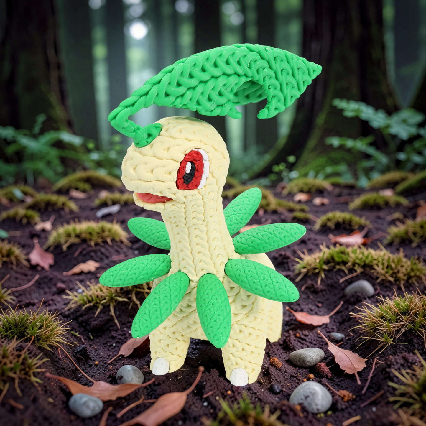Knitted Leaf Creature – Cozy Sammlerfigur im Stricklook Whale 3D Studio
