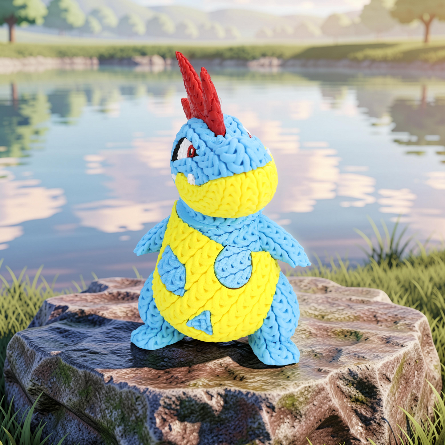 Knitted Water Creature Evolution – Cozy Sammlerfigur im Stricklook Whale 3D Studio