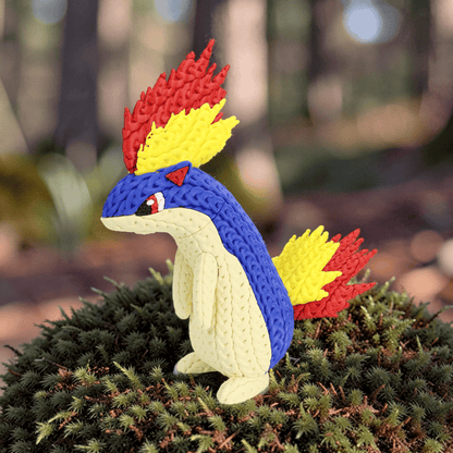 Knitted Fire Creature Evolution – Cozy Sammlerfigur im Stricklook Whale 3D Studio
