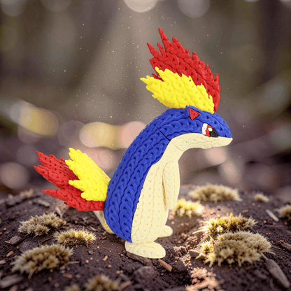 Knitted Fire Creature Evolution – Cozy Sammlerfigur im Stricklook Whale 3D Studio