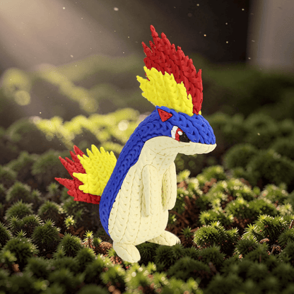 Knitted Fire Creature Evolution – Cozy Sammlerfigur im Stricklook Whale 3D Studio