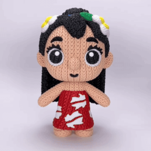 Knitted Island Girl – Cozy Family Fanart Figur Whale 3D Studio