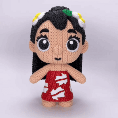 Knitted Island Girl – Cozy Family Fanart Figur Whale 3D Studio