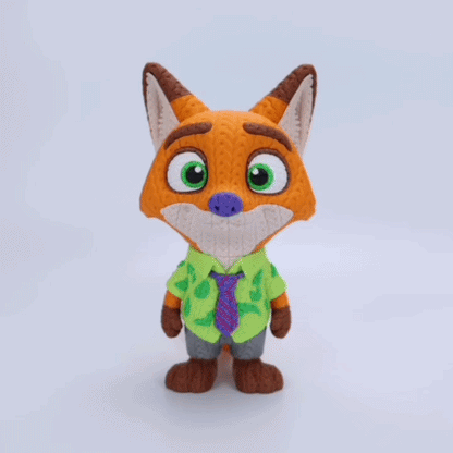 Knitted City Fox – Schlauer Fuchs im Strick-Look Whale 3D Studio
