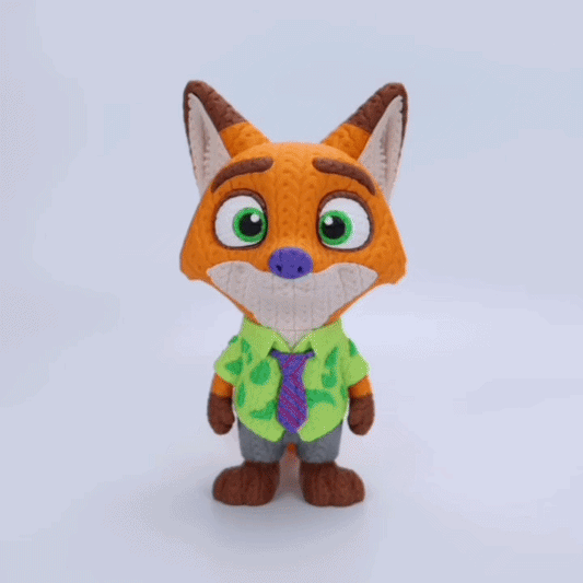 Knitted City Fox – Schlauer Fuchs im Strick-Look Whale 3D Studio