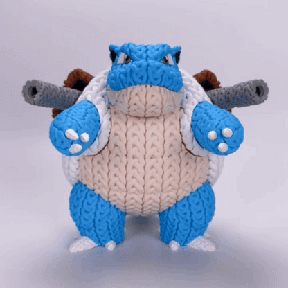 Knitted Water Turtle Commander – Cozy Monster Fanart Figur Whale 3D Studio