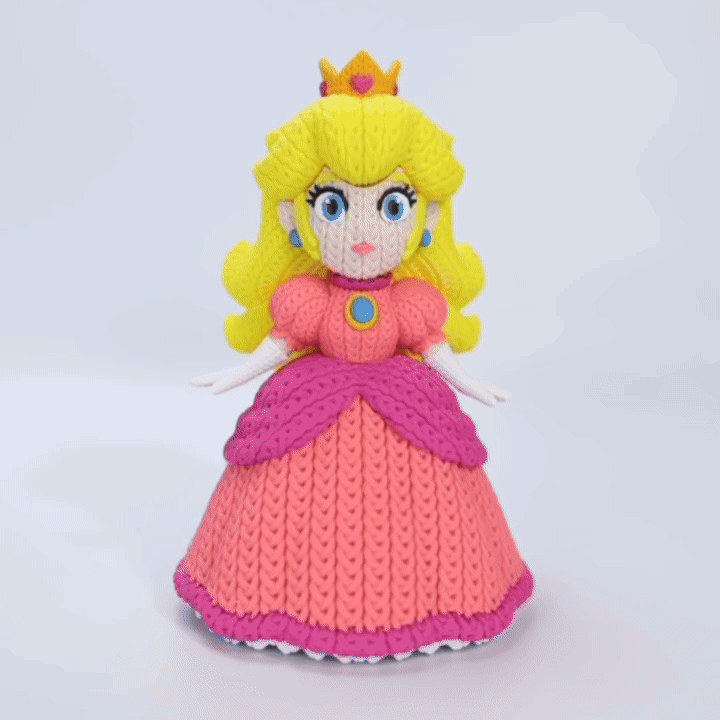 Knitted Royal Princess – Cozy Game Fanart Figur Whale 3D Studio