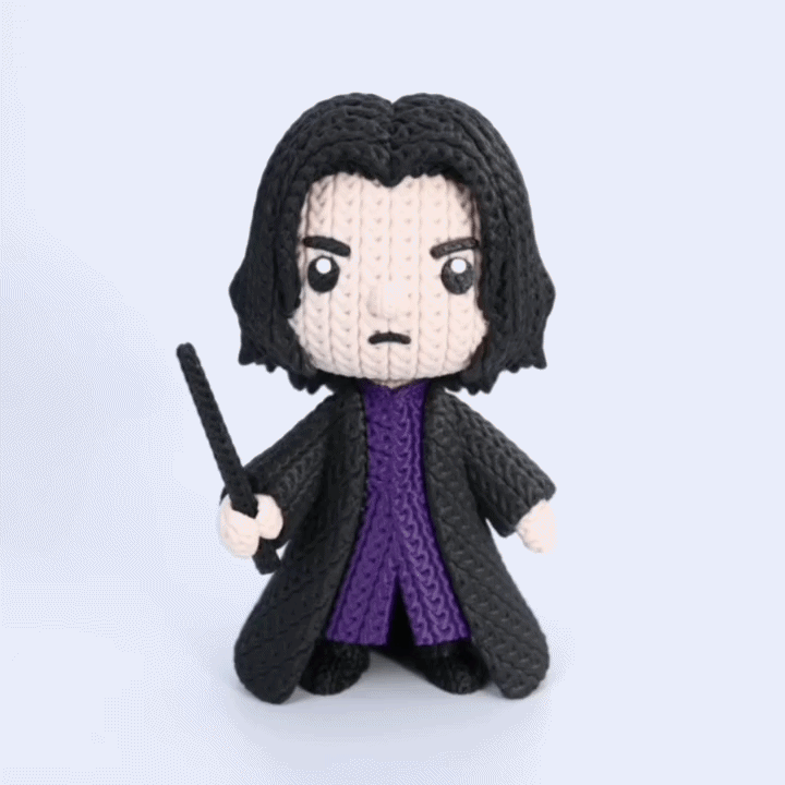 Knitted Dark Wizard Teacher – Cozy Sammlerfigur im Stricklook Whale 3D Studio