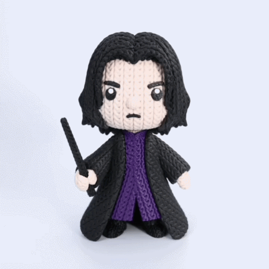 Knitted Dark Wizard Teacher – Cozy Sammlerfigur im Stricklook Whale 3D Studio
