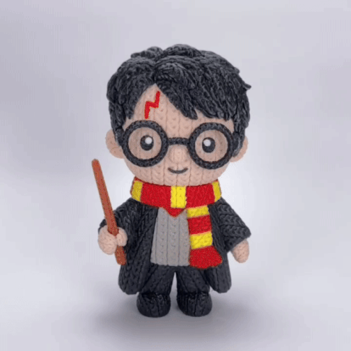 Knitted Young Wizard Hero – Cozy Fantasy Fanart Figur Whale 3D Studio
