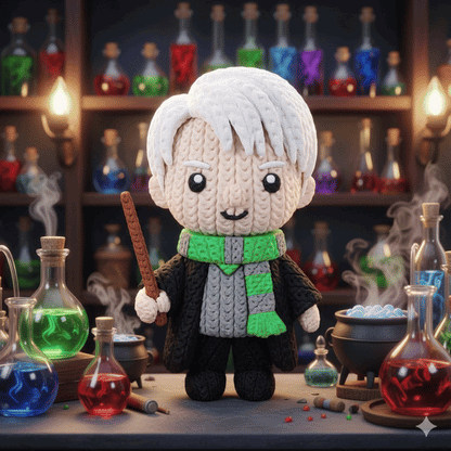 Knitted Wizard Student – Cozy Sammlerfigur im Stricklook Whale 3D Studio