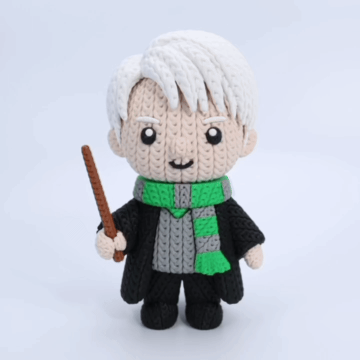 Knitted Wizard Student – Cozy Sammlerfigur im Stricklook Whale 3D Studio