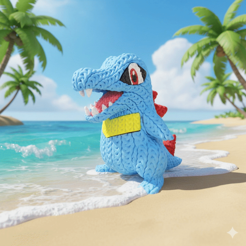 Knitted Water Creature – Cozy Sammlerfigur im Stricklook Whale 3D Studio