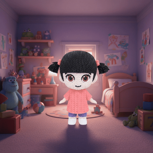 Knitted Little Monster Friend – Cozy Fantasy Fanart Figur Whale 3D Studio