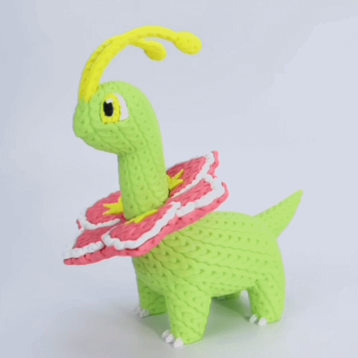 Knitted Monster – Pflanzlicher Dino inspiriert von Meganium Whale 3D Studio