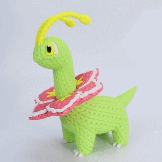 Knitted Monster – Pflanzlicher Dino inspiriert von Meganium Whale 3D Studio