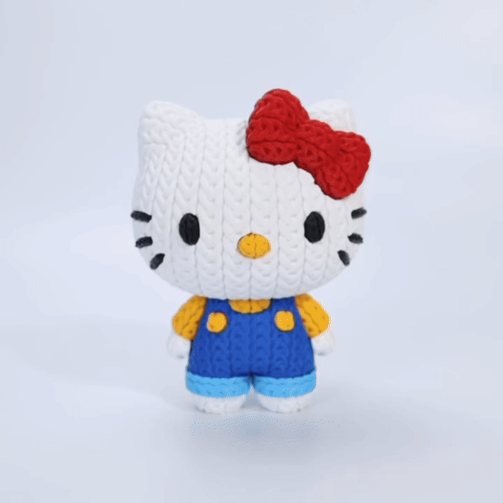 Knitted Cute Cat – Cozy Kawaii Fanart Figur Whale 3D Studio