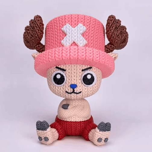Knitted Forest Companion – Cozy Anime Fanart Figur Whale 3D Studio