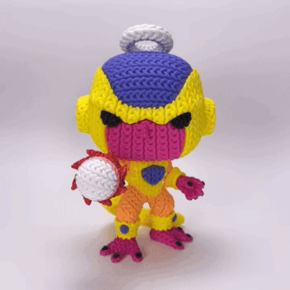 Knitted Golden Tyrant – Cozy Anime Fanart Figur Whale 3D Studio