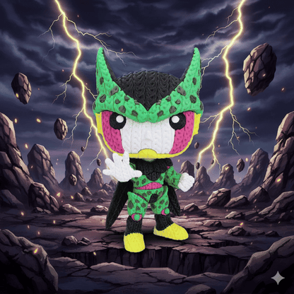 Knitted Bio Warrior – Cozy Anime Villain Fanart Figur Whale 3D Studio