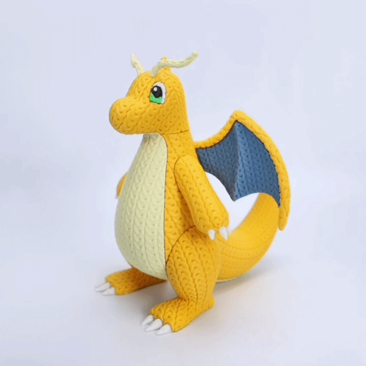 Sanfter Himmelsdrache im Stricklook – Gemütliche Sammlerfigur mit Charme Whale 3D Studio