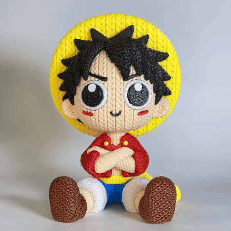 Knitted Pirate Captain – Cozy Adventure Fanart Figur Whale 3D Studio