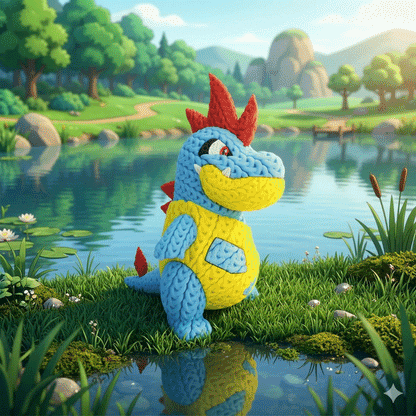 Knitted Water Creature Evolution – Cozy Sammlerfigur im Stricklook Whale 3D Studio