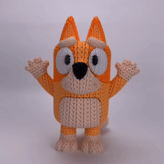 Knitted Playful Pup – Cozy Cartoon Fanart Figur Whale 3D Studio