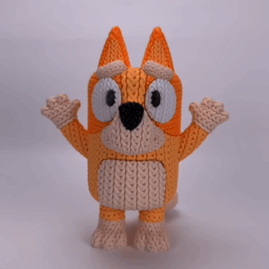 Knitted Playful Pup – Cozy Cartoon Fanart Figur Whale 3D Studio