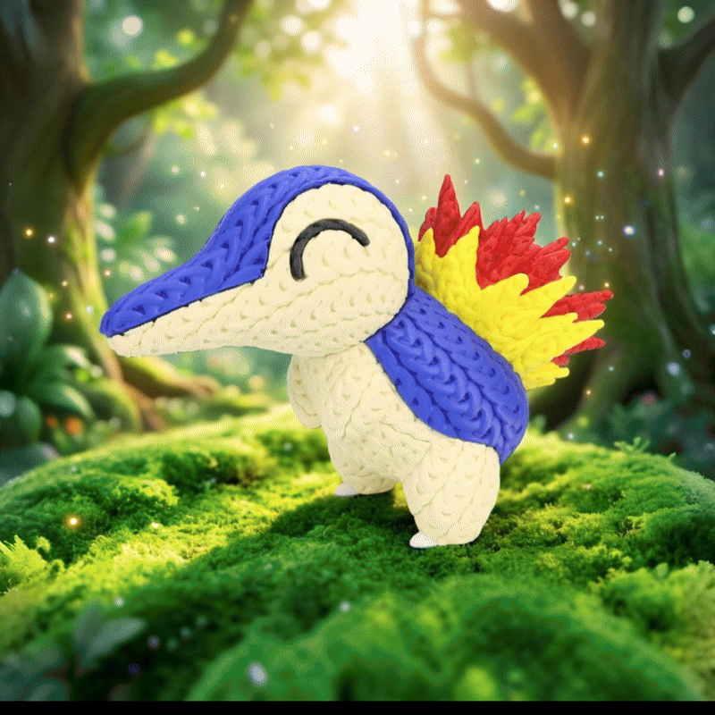 Knitted Fire Creature – Cozy Sammlerfigur im Stricklook Whale 3D Studio