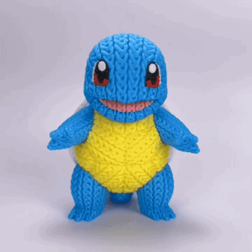 Knitted Water Turtle Buddy – Cozy Monster Fanart Figur Whale 3D Studio
