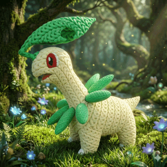 Knitted Leaf Creature – Cozy Sammlerfigur im Stricklook Whale 3D Studio