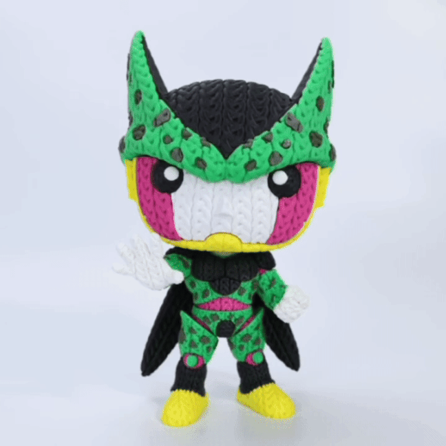 Knitted Bio Warrior – Cozy Anime Villain Fanart Figur Whale 3D Studio