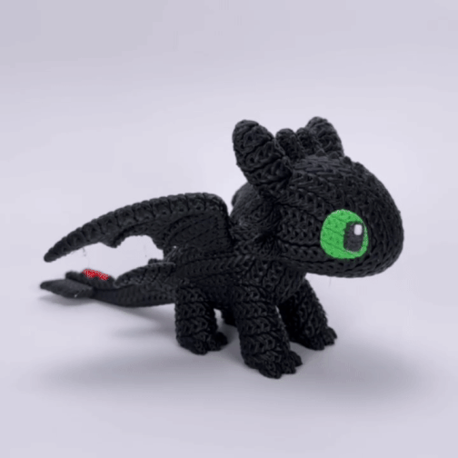 Knitted Night Dragon Companion – Mystischer Fantasy-Drache im cozy Stricklook Whale 3D Studio