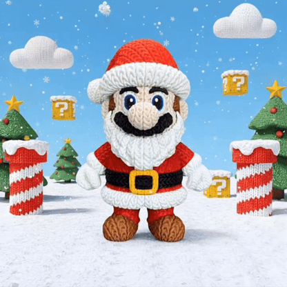Knitted Platform Hero Set – Cozy Game Fanart Figur & Santa Edition Whale 3D Studio