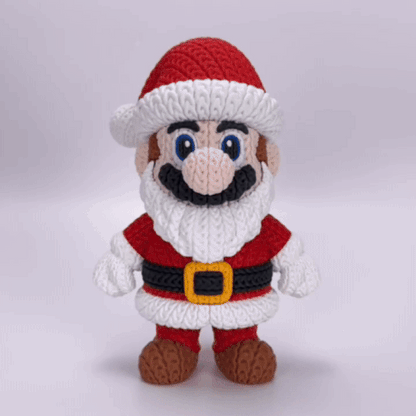 Knitted Platform Hero Set – Cozy Game Fanart Figur & Santa Edition Whale 3D Studio