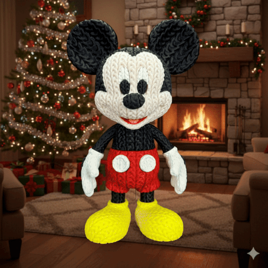 Knitted Classic Cartoon Mouse – Zeitloser Cartoon-Charakter im cozy Stricklook Whale 3D Studio Whale 3D Studio