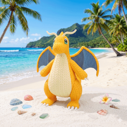 Sanfter Himmelsdrache im Stricklook – Gemütliche Sammlerfigur mit Charme Whale 3D Studio