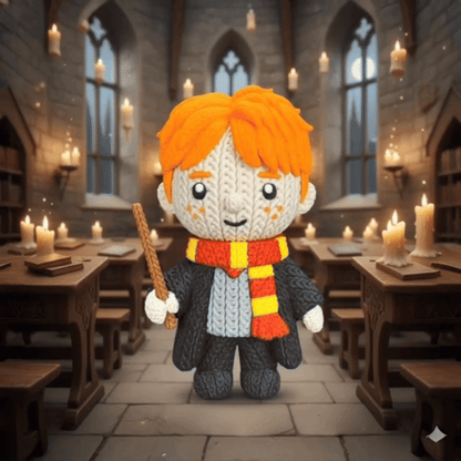 Knitted Wizard Sidekick – Cozy Fantasy Fanart Figur Whale 3D Studio