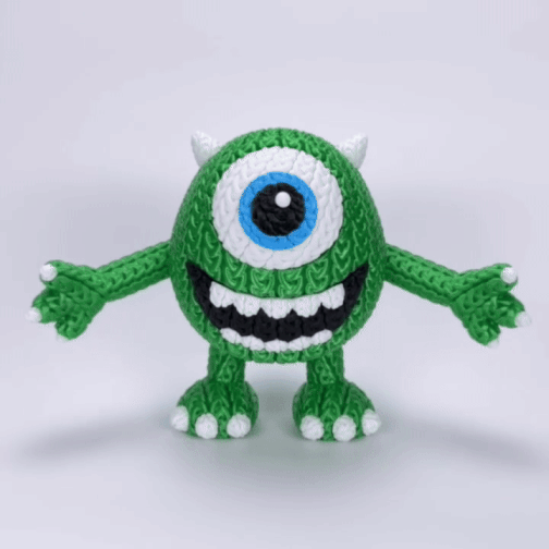Knitted One-Eye Jokester – Cozy Monster Fanart Figur Whale 3D Studio