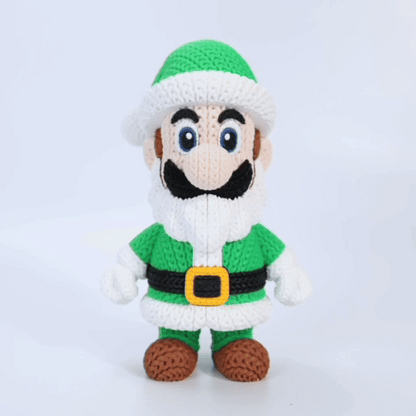Knitted Green Hero Set – Cozy Game Fanart Figur & Santa Edition Whale 3D Studio