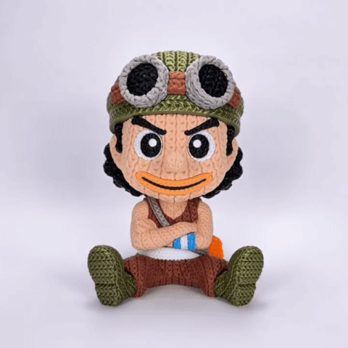 Knitted Sharpshooter Hero – Cozy Anime Fanart Figur Whale 3D Studio